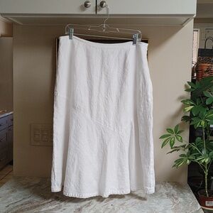 Emma James White Linen Skirt Plus Size